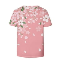 Penkiiy летни спестявания клирънс дамски плюс размер с къс ръкав щампа с v-образно деколте Tee тениска блуза