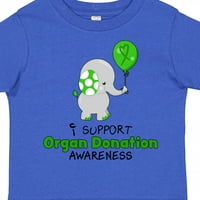 Inktastic I Поддържам осведоменост за донорството на органи- Тениска за момиче за подарък за слон и балон