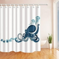 Карикатурен октопод яде рибен полиестер тъкан завеса за баня, завеса за душ баня