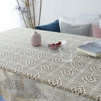 Креативна плетена дантела таблица правоъгълна плетена маса плат памук бежово