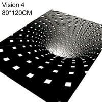Fly Sunton Visual Illusion Rug 3d килим Черно -бели килими Геометричен арт килим за спалня за хол