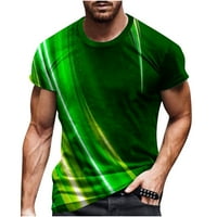 Uorcsa модел 3D цифрова блуса ежедневен екипаж с къс ръкав фитнес флорален отпечатан пуловер мъжки тениска зелена
