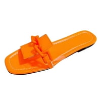 Небрежна модна прозрачна чехли колан солиден плосък цвят на женски чехъл, портокал, портокал, портокал
