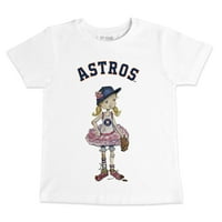 Детска мъничка бяла тениска с бейзболни мадами за бейзбол на Хюстън Астрос