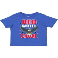Мастически червено бяло и готино с орел в слънчеви очила подарък за малко дете или тениска за момиче