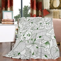 Одеяло, хвърлете одеялото фланелни одеяла кралица размер растение Цветя дом Основни и дишащо огромно одеяло за хол Най -добър подарък