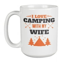 Любов къмпинг с жена ми кафе и чай чаша или чаша за лагер за скъп съпруг
