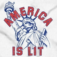Статуя на Liberty America е осветена шега малко дете момиче тениска за бебета бебешко дете Brisco Brands 3T