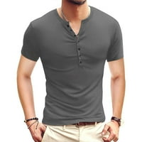 Hhei_k мъже Небрежно тънък прилягане на основната мода с къси ръкави лято дишащи T-ши ризи за мъже