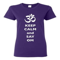 Дамите запазват спокойни и казват ом хиндуистки санскритски символ DT тениска