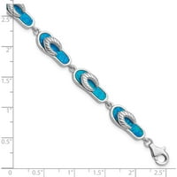 Sterling Silver 7in създаде синя сандална гривна за инкрустация на Opal, направена в Китай QG3113-7