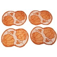 Деня на благодарността дантела за тиква тиквени листа маса покритие оранжева маса мат за защита кухня кухня