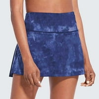 Аайметски поли за жени плисирани кулоти джобни кулоти жени тенис спортни талия шорти пола средна шорти спортна пола, синя х-голяма