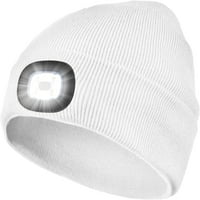 Мортическа светодиодна шапка от шапка с лека, униза LED USB презареждаща се фарове плетена капачка фенерче светлини шапка жени мъже подарък