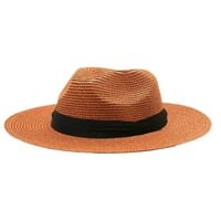 Visgogo Unise Straw Hat Wide Brim Cap Лека защитна слънчева плажна шапка за лятна есен пролет