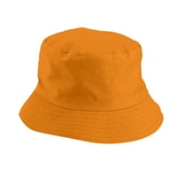Wefuesd Unise Double Side Wear Bervible Bucket Hat Trendy Cotton Twill Canvas Sun Fishing Hat Fashion Cap Orange Orange