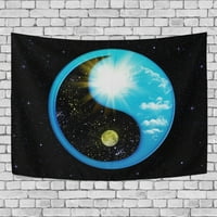 Yin Yang Ba Gua Tai Ji Space Galaxy Twinkle Tapestry Decor Decor Дневна общежитие Тръпка Diy