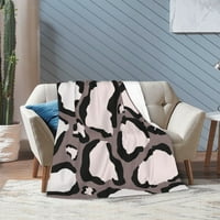 Одеялото за печат на гепарди, пухкаво меко уютно одеяло фланелно плюшено хвърляне на дивана от микрофибър, спално бельо, 80 x60