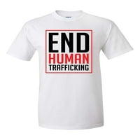Край на трафика на хора унизинг за възрастни с къс ръкав тениска-бяла малка